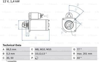 Bosch Μίζα - 0 986 022 800