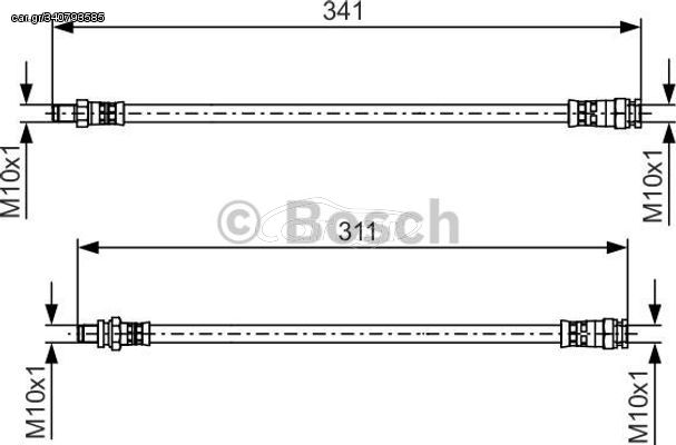 Bosch Ελαστικός Σωλήνας Φρένων - 1 987 481 525