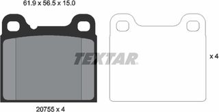 Textar Σετ τακάκια, Δισκόφρενα - 2075506