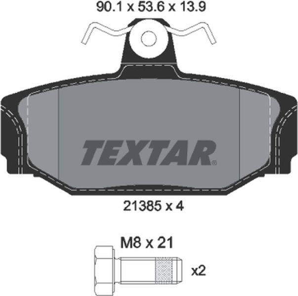 Textar Σετ τακάκια, Δισκόφρενα - 2138501
