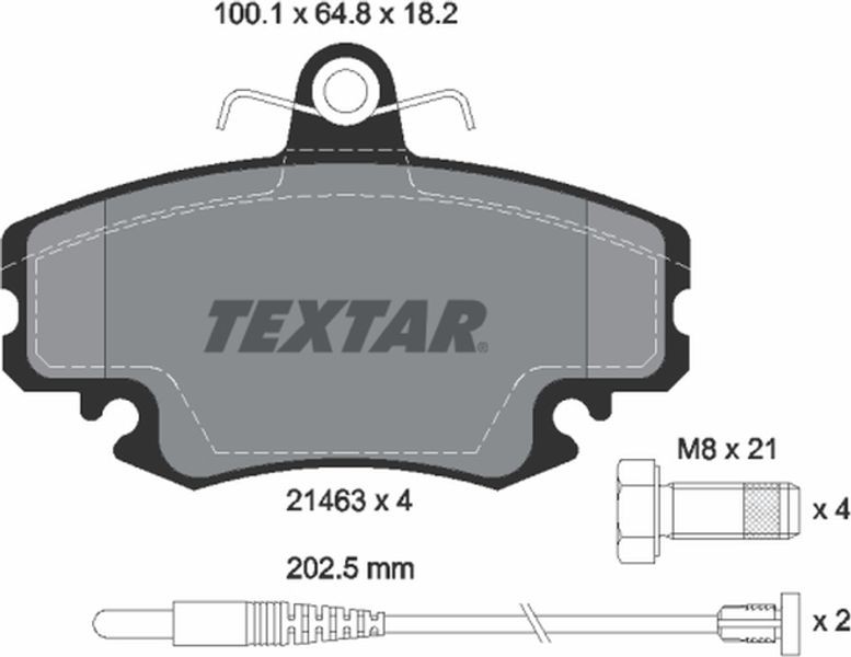 Textar Σετ τακάκια, Δισκόφρενα - 2146304