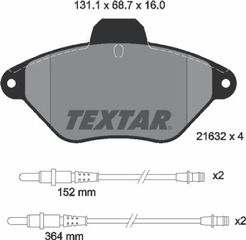 Textar Σετ τακάκια, Δισκόφρενα - 2163201