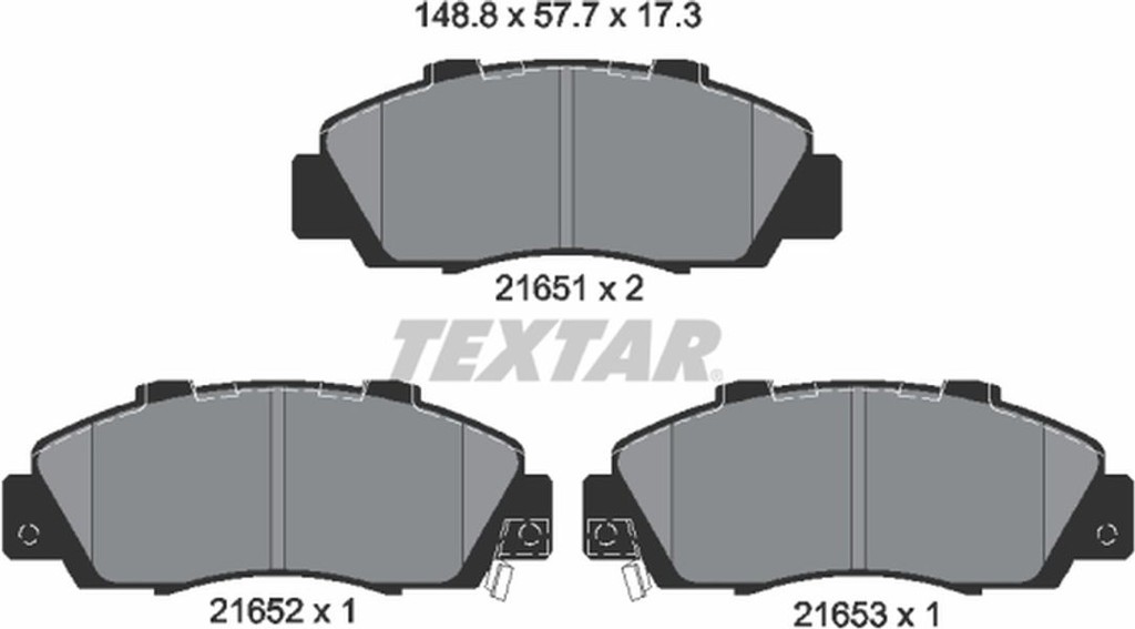 Textar Σετ τακάκια, Δισκόφρενα - 2165101