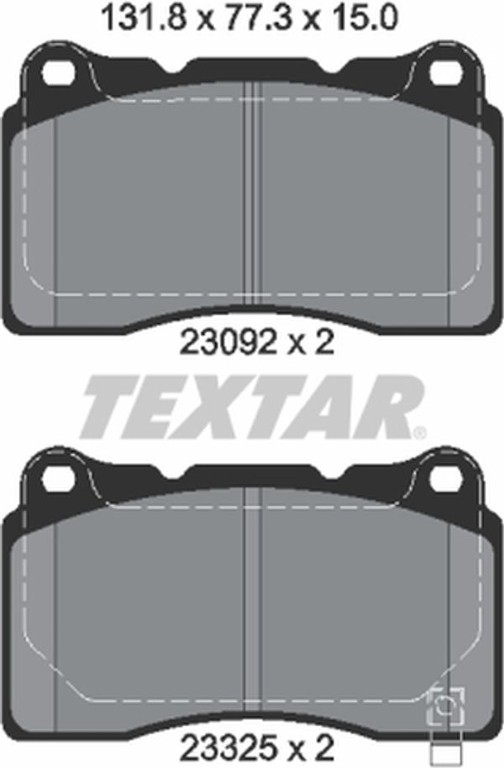 Textar Σετ τακάκια, Δισκόφρενα - 2309204