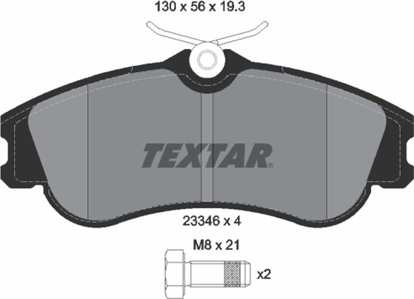 Textar Σετ τακάκια, Δισκόφρενα - 2334602