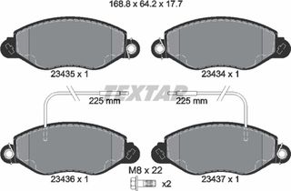 Textar Σετ τακάκια, Δισκόφρενα - 2343501
