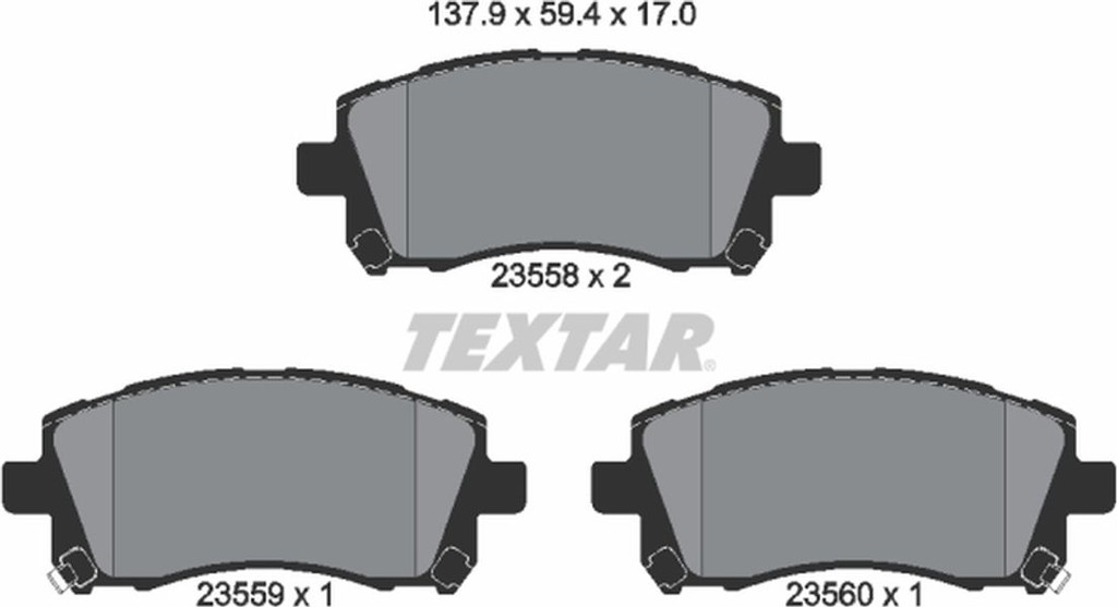 Textar Σετ τακάκια, Δισκόφρενα - 2355802
