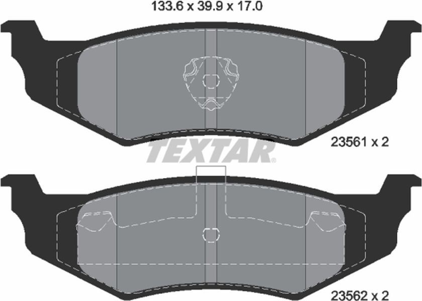 Textar Σετ τακάκια, Δισκόφρενα - 2356102