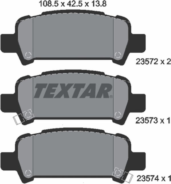 Textar Σετ τακάκια, Δισκόφρενα - 2357202