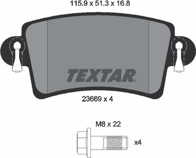 Textar Σετ τακάκια, Δισκόφρενα - 2366901