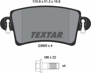 Textar Σετ τακάκια, Δισκόφρενα - 2366901