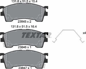 Textar Σετ τακάκια, Δισκόφρενα - 2384504