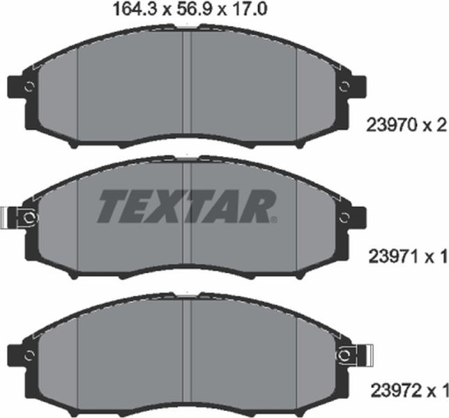 Textar Σετ τακάκια, Δισκόφρενα - 2397001