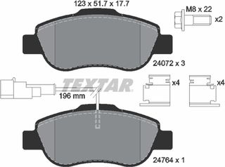 Textar Σετ τακάκια, Δισκόφρενα - 2407202