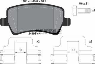 Textar Σετ τακάκια, Δισκόφρενα - 2449602