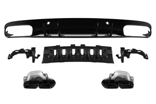 Διαχύτης (Diffuser) Σπόϊλερ προφυλακτήρα πίσω MERCEDES C-Class W205 Coupe/Cabrio (2015-2021) look AMG C63 eautoshop gr