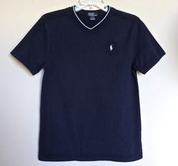 POLO by RALPH LAUREN Παιδικό Κοντομάνικο T-Shirt Mπλε, Λαιμόκοψη Με V - Size L (14-16 Years)