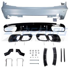 Προφυλακτήρας πίσω MERCEDES C-Class W204 (2007-2015) look W205 AMG με PDC και Απολήξεις εξάτμισης
