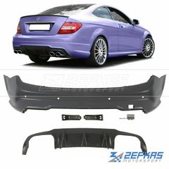 Προφυλακτήρας πίσω MERCEDES C-Class W204 (2007-2015) look AMG C63 Facelift με PDC
