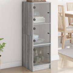 Ντουλάπι Γκρι Sonoma 35 x 37 x 109 εκ. με Γυάλινες Πόρτες 836390