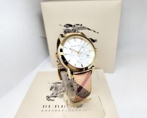 Burberry The City White Dial Haymarket Leather Strap Watch  BU9752 Α90516 ΤΙΜΗ 480 ΕΥΡΩ