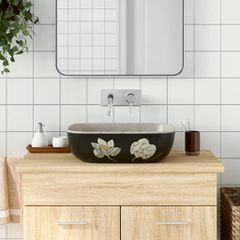 Νιπτήρας Ορθογώνιος Γκρι/Μαύρος 48 x 37,5 x 13,5 εκ. Κεραμικός 155098