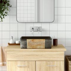 Νιπτήρας Ορθογώνιος Καφέ/Μπλε 46 x 35,5 x 13 εκ. Κεραμικός 155076