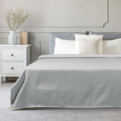 Κουβέρτα μονή Jacquard διαστάσεων 170x270cm σε γκρι χρώμα