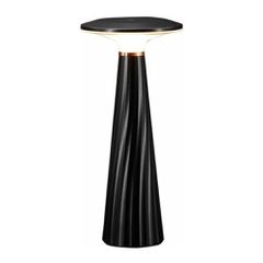 LED πορτατίφ PC επαναφορτιζόμενο 2.5W 230/5VDC 3000K θερμό φως μανιτάρι μαύρο με τρία επίπεδα ντιμαρίσματος IP54