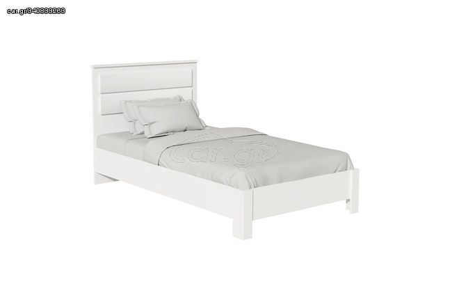 Κρεβάτι μονό "OLYMPUS" σε λευκό χρώμα 100x200