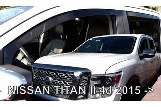 ΑΝΕΜΟΘΡΑΥΣΤΕΣ ΓΙΑ NISSAN TITAN 4D 2015+ ΣΕΤ ΑΥΤΟΚΙΝΗΤΟΥ ΑΠΟ ΕΥΚΑΜΠΤΟ ΦΙΜΕ ΠΛΑΣΤΙΚΟ HEKO - 4 ΤΕΜ.
