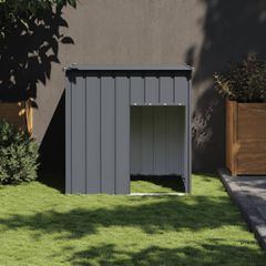 vidaXL Σπιτάκι Σκύλου με Οροφή Ανθρακί 110x103x109 εκ. Γαλβαν. Χάλυβας