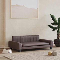 vidaXL Κρεβάτι Σκύλου Καφέ 90 x 53 x 30 εκ. από Συνθετικό Δέρμα