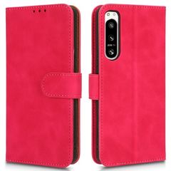 Θήκη Πορτοφόλι με Βάση Στήριξης (όψη δέρματος) για Sony Xperia 5 IV 5G - Κόκκινο
