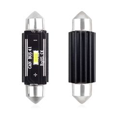 ΛΑΜΠΑΚΙΑ ΠΛΑΦΟΝΙΕΡΑΣ 41mm 12/24V 3,1W 5600K 1LED ULTRA BRIGHT CAN-BUS FESTOON (ΛΕΥΚΟ) AMiO - 2 ΤΕΜ.