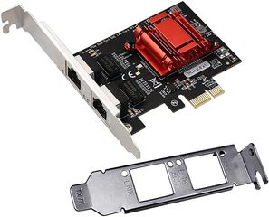 Dual Port PCIe Gigabit Network Card PCI Express Gigabit Ethernet Adapter with Intel 82575/6 Ports PCI Express NIC Support PXE for Windows/Windows Server/Linux/Freebsd/DOS with Low Profile 