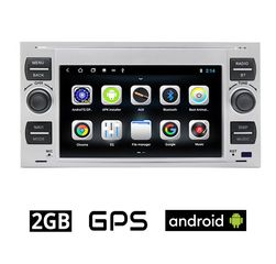 FORD KUGA (2008-2012) Android οθόνη αυτοκίνητου 2GB με GPS WI-FI DSP (ηχοσύστημα αφής 7" ιντσών OEM Youtube Playstore MP3 USB Radio Bluetooth 4x60W Mirrorlink εργοστασιακού τύπου, ασημί)
