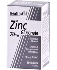 Health Aid Zinc Gluconate 70mg, 90 Tablets