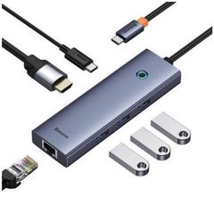 Baseus Ultrajoy 6 in 1 USB-C Docking Station με HDMI 4K PD Ethernet Γκρι (B00052807813-00) (BASB00052807813-00)