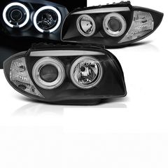 Μπροστινά Φανάρια Set Για Bmw 1 E87/E88/E81/E82 04-11 ccfl Angel Eyes Μαύρα Sonar