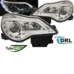 Μπροστινά Φανάρια Set Για Opel Corsa D 11-14 TRU DRL Tube Lights Χρωμίου H1/H1 Sonar