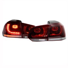 Πισινά Φανάρια Set Για Vw Golf VI (6) 08-11 Led GTI / R-Look Dark Cherry Κόκκινο/Crystal