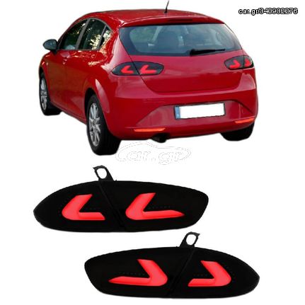 Πισινά Φανάρια Set Για Seat Leon 1P 09-12 Facelift Led Bar CarDNA Μάυρο/Φιμέ LH Group