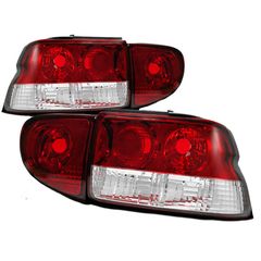 Πισινά Φανάρια Set Για Ford Escort 93-00 MK6/MK7 Κόκκινο/Crystal JunYan