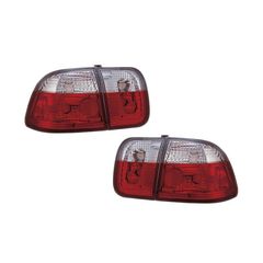 Πισινά Φανάρια Set Για Honda Civic 96-01 4D Κόκκινο/Crystal Sonar