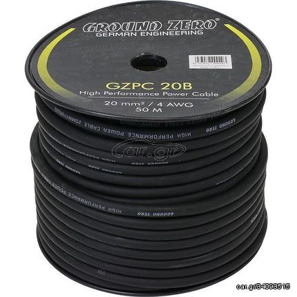 Ground Zero GZPC 20B Καλώδιο Γείωσης-Ρεύματος 4AWG (Κουλούρα 50m.)