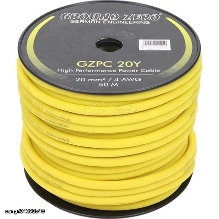 Ground Zero GZPC 20Y Καλώδιο Ρεύματος-Γείωσης 4AWG (Κουλούρα 50m.)