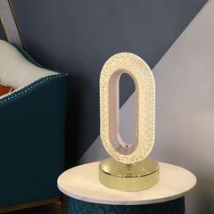 Διακοσμητικό φωτιστικό LED κρυστάλλινο oblong Μακρόστενο σχήμα σε rose-gold μεταλλική βάση ΦΓΡ70