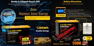 Μπαταρίες φωτοβολταϊκών βαθιάς εκφόρτισης LiFePO4 - 8000 - 25000 DEEP CYCLES - 5 Χρόνια Εγγύηση - A Grade - Brand New - QR Code