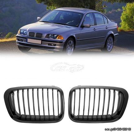 Γρίλια Μάσκας Για Bmw 3 E46 99-01 Sedan/Touring/Compact Μαύρο Ματ Με 10 Γραμμές 2 Τεμάχια / RC-3222  JOM